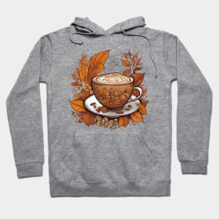 Autumn fall cappuccino coffee peaceful design Hoodie